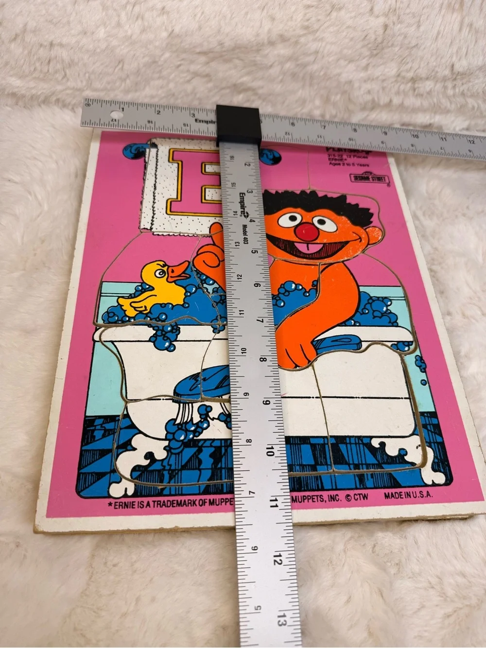 Vintage 1970s Playskool Sesame St. Ernie Oscar Big Bird Birds Puzzles Lot Of 4